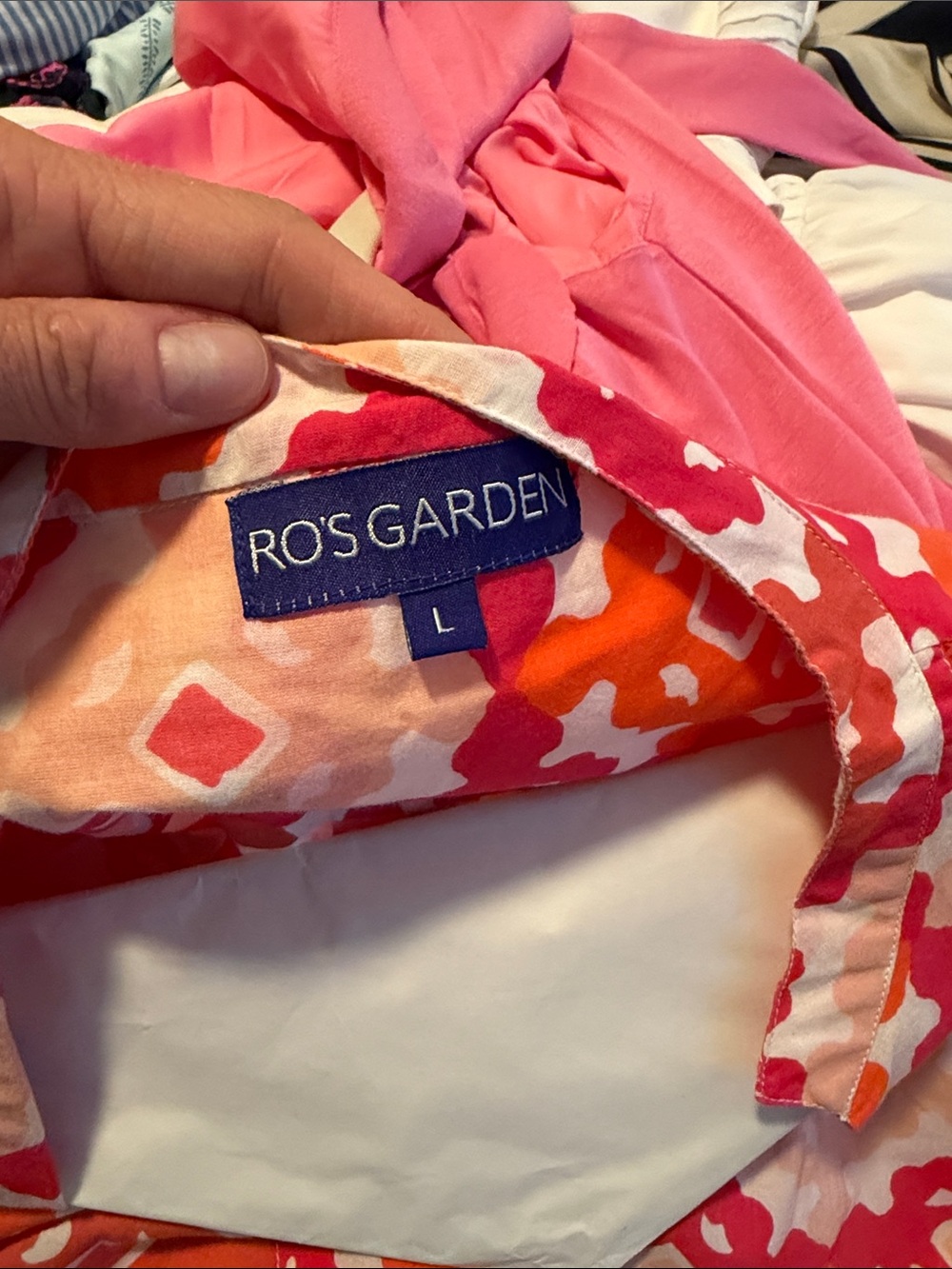 Colorful Pink & Orange Printed Midi Dress - Picture 7 of 7